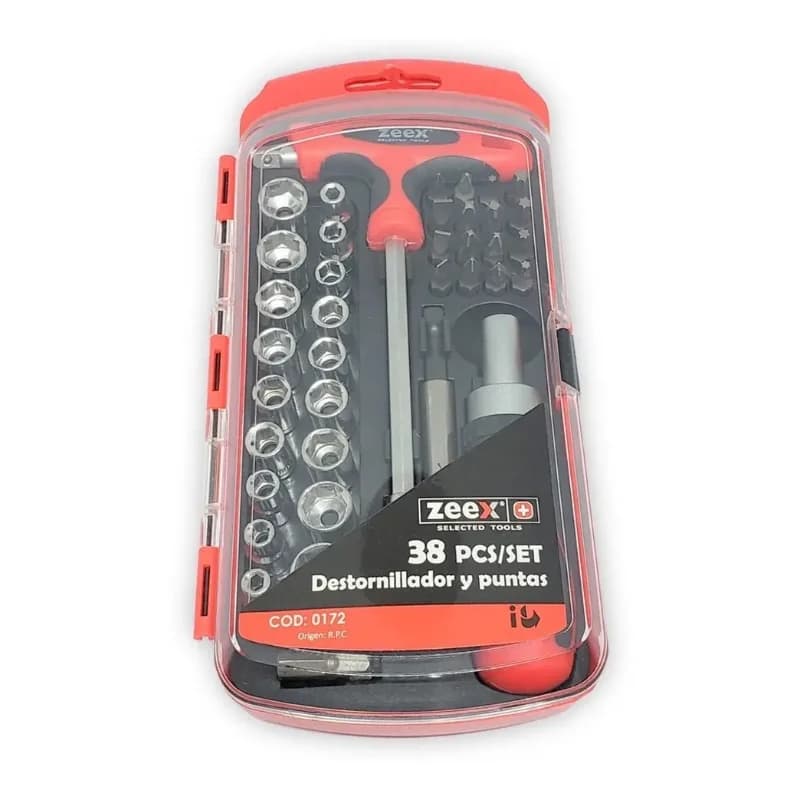 Zeex Juego de Puntas y Tubos Zeex 38 Piezas · Cód. 00172