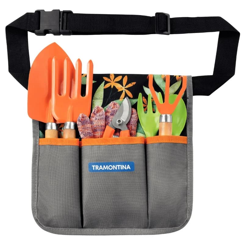 TRAMONTINA MULTI Kit de Jardinería de Mano Tramontina Multi 8 Piezas con Cinturón · Cód. 0078119/805