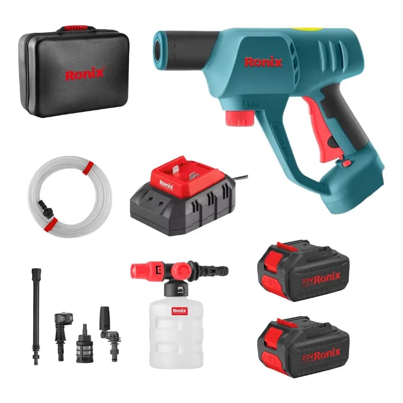RONIX - Máquinas Hidrolavadora Inalámbrica Ronix 20V 8663 con Batería y Accesorios · Cód. 008663