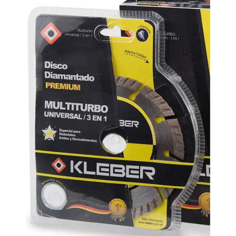 KLEBER Disco Diamantado 3 en 1 Kleber Multiturbo Universal 115mm · Cód. 00KLE115MT