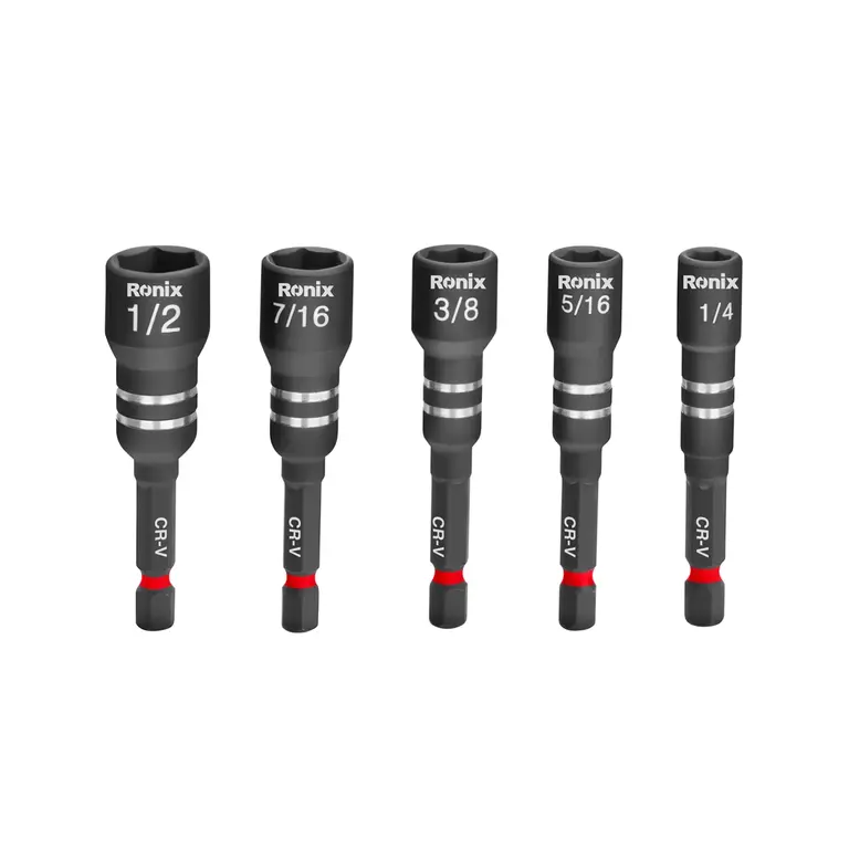RONIX - Herr. Manuales SET DE ACOPLES MAGNETICOS DE IMPACTO 1/4"-5/16"-3/8"-7/16"-1/2" RONIX RH-5457 · Cód. 00SAM001