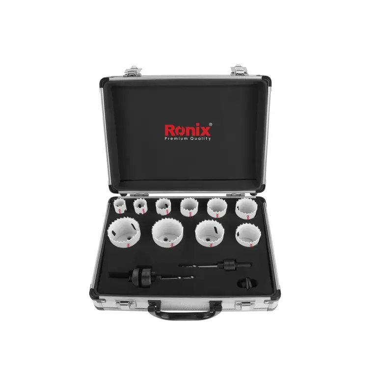 RONIX - Herr. Manuales SET DE COPAS BI METALICAS DE ACERO RAPIDO 13 PZ RONIX RH-5290 · Cód. 00SCA013
