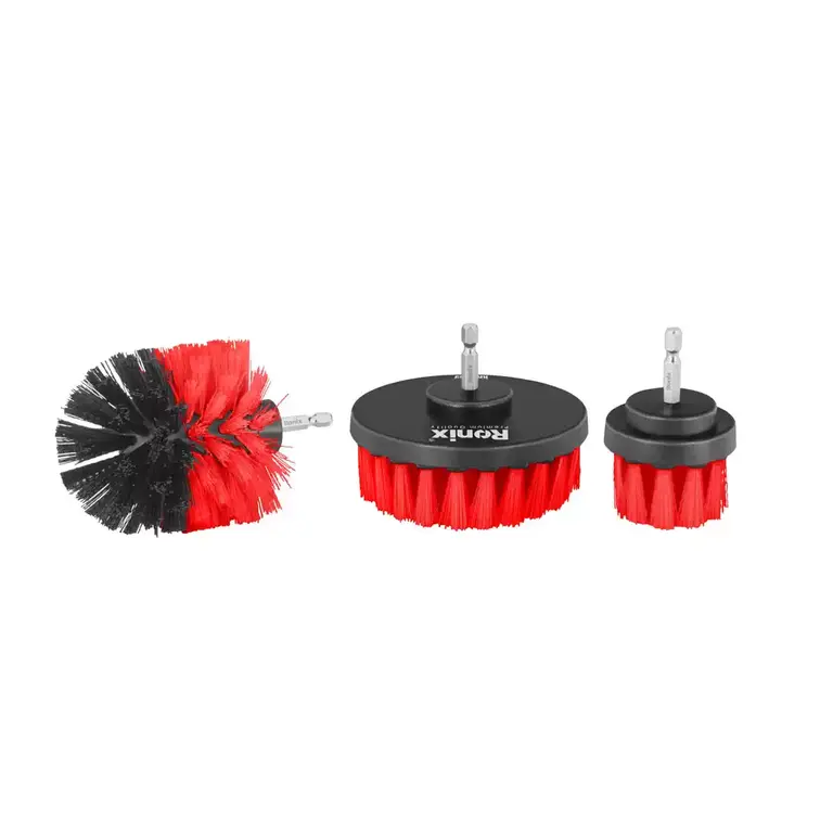 RONIX - Herr. Manuales SET DE 3 CEPILLOS P/ LIMPIEZA DE POLIPROPILENO P/ TALADRO RONIX RH-9959 · Cód. 00SCL003