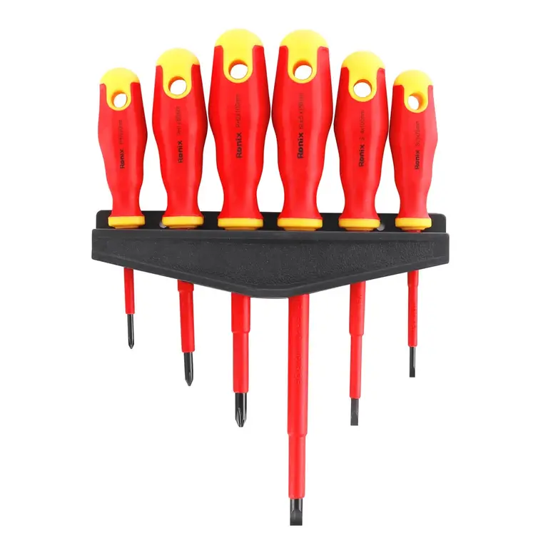 RONIX - Herr. Manuales SET DE DESTORNILLADORES AISLADOS 1000V DE 6 PZ CR-V RONIX RH-2724 · Cód. 00SDA006