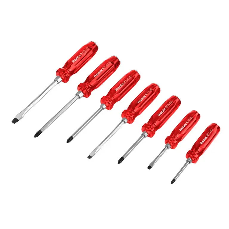 RONIX - Herr. Manuales SET DE DESTORNILLADORES DE GOLPE DE 7 PZ CR-V IMANTADO RONIX RH-2906 · Cód. 00SDG007