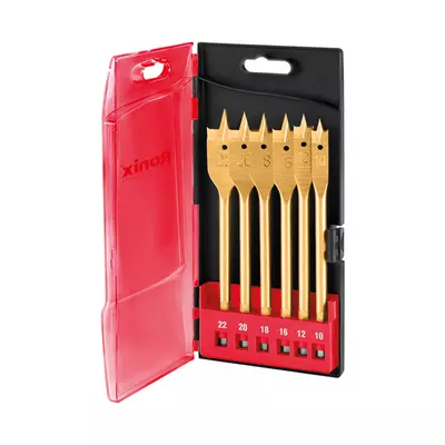 RONIX - Herr. Manuales SET MECHAS PALETA PARA MADERA - 6PCS (10-12-16-18-20-22) RONIX RH-5330 · Cód. 00SMP006