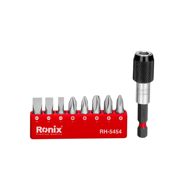 RONIX - Herr. Manuales SET DE PUNTAS PL Y PH C/ ACOPLE DE 1/4 DE 9 PZ RONIX RH-5454 · Cód. 00SPA009