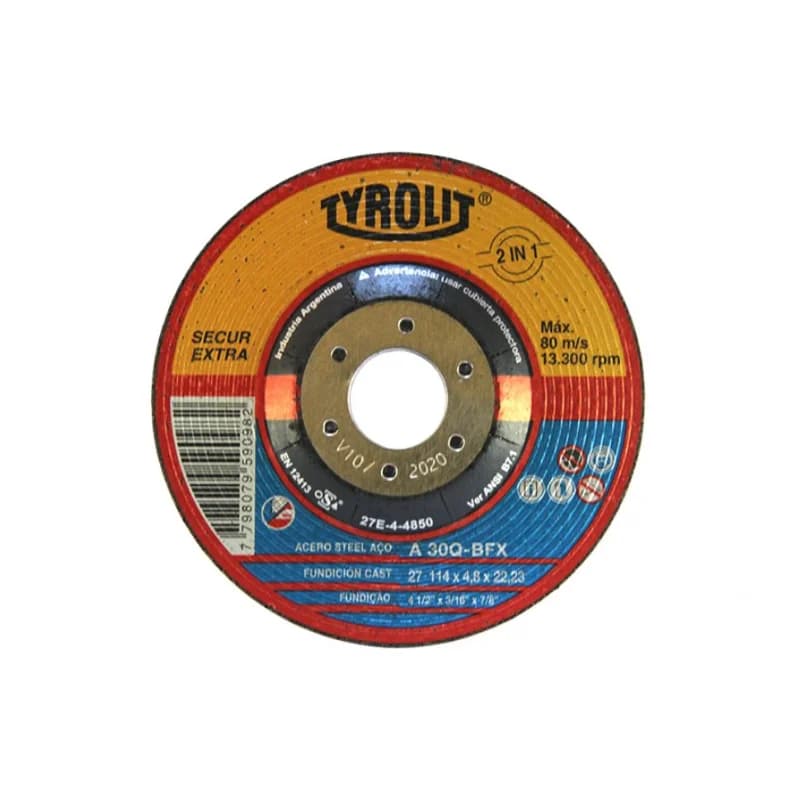 Disco de Desbaste Tyrolit Secur Extra 2 en 1 · Cód. 00TDO